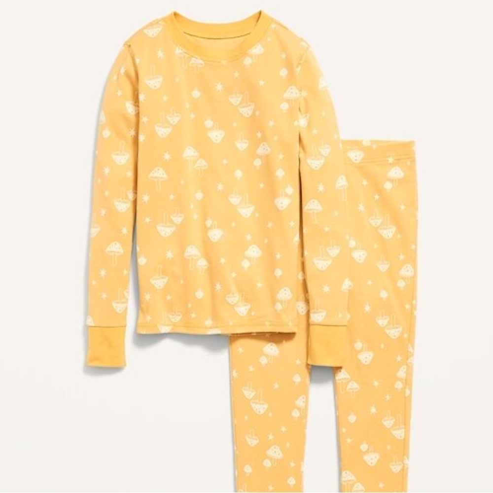 Old Navy Unisex Yellow Mushroom and Star Pajama Set